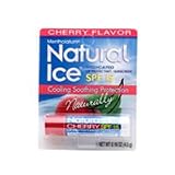 Mentholatum Natural Ice Medicated Lipbalm with SPF 15 Sunscreen, Cherry Flavor, 0.16 Oz / Pack, 12 ea