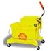 Continental 266-36YW, Yellow Smoothline Combo Pack Bucket with 3" Grey Non-Marking Casters and SW6 Squeeze-Type Wringer, 26 quart Capacity (Case of 1)