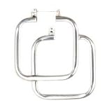 Sterling Silver 2 x 25mm Square Hoop Earrings