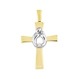 Mother and Child Diamond Cross Pendant .01ct
