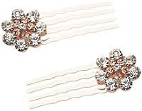 Rhinestone Flower French Couture Small Hair Comb Pin - Great Hair Accessory