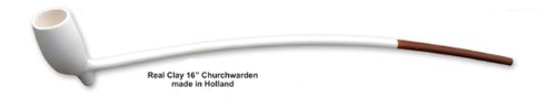 Clay Churchwarden Tobacco Pipe w/ Bent Stem