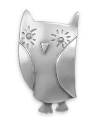Oxidized Owl Pin/Pendant 925 Sterling Silver
