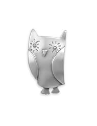 925 Sterling Silver Oxidized Owl Pin/Pendant