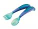 Baby : Thermobaby Fork and Spoon with Soft Handles - lime green