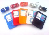 KMS - SET OF 5 SILICONE COVERS & 5 NECK STRAPS (BOY COLLECTION) 3G SKINS CASES FOR APPLE iPOD NANO 3G 3RD GENERATION (BLACK, BLUE, WHITE, RED & ORANGE)