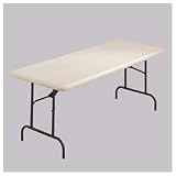 Office Products : Resin Rectangular Folding Utility Table, 96 x 30, Platinum Finish (OID65501)