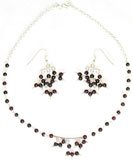 Indian Jewelry Earring & Necklace Sets Sterling Silver & Garnet Gemstones