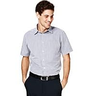 Short Sleeve Space Dye Striped Shirt