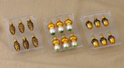 72-Piece Petite Treasures Mini Glass Golden Forest Christmas Ornament Set 1.5"
