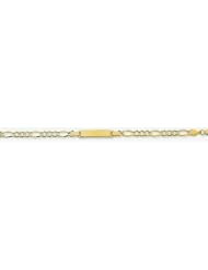 14k Light Figaro Baby ID Bracelet 6.0"