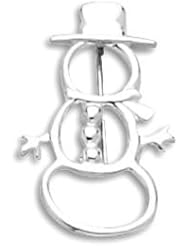 Jolly Snowman Pin Brooch Sterling Silver