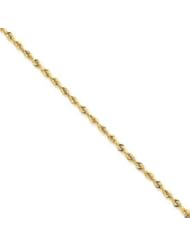 14k Gold 2.5mm D/C Quadruple Rope Chain 10 Inches