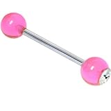 Crystalline Gem PINKSICLE Barbell Tongue Ring