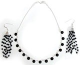 Fashion Jewelry Earring & Necklace Sets Sterling Silver & Black Onyx Gemstones