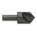 KEO 53228 High-Speed Steel Single-End Countersink, Uncoated (Bright) Finish, Single Flute, 82 Degree Point Angle, Round Shank, 3/4" Shank Diameter, 1-1/2" Body Diameter