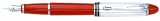 02143 AURORA B14/CR-EF STERLING SILVER CAP RED BARREL FOUNTAIN PEN Extra Fine Nib