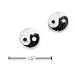 Sterling Silver Yin/Yang Enamel Post Earrings