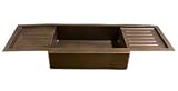71 Single Bowl Copper Farmhouse Sink with Drain Boards - Antique Copper