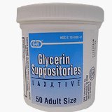 Glycerin Suppositories- Laxative Adult Jar, 100 Each