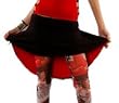 Jersey Mini Skirt with Long Tail and Contrast Lining - In RED Jersey Mini Skirt with Long Tail and Contrast Lining - In RED