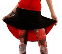 Jersey Mini Skirt with Long Tail and Contrast Lining - Choose Your Color