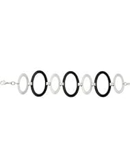 Amalfi™ Stainless Steel Oval Bracelet with Immersion Plate 08.00 Inch Black Immerse lated Fb319