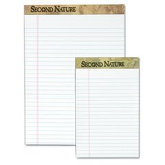 TOP74085 Second Nature Recycled Letter Pads, Lgl/Red Margin Rule, WE, 50-Sheet, 12/Pack
