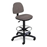 Precision Extended Height Swivel Stool With Adjustable Footring, Dark Gray