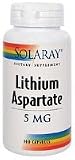 Solaray - Lithium Aspartate, 5mg, 100 capsules