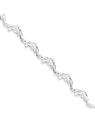 Sterling Silver Dolphins Bracelet QA37-7"