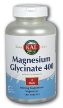 KAL - Magnesium Glycinate, 400 mg, 180 tablets