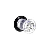2 Gauge Clear Uv Single Flare Acrylic Cubic Zirconia Plug