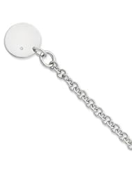 Sterling Silver .04ct Diamond Disc Bracelet QG1498-7.5"