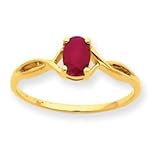 14k Ruby Birthstone Ring - Size 6 - JewelryWeb