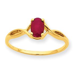 14k Ruby Birthstone Ring - Size 6 - JewelryWeb