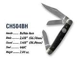 Smith & Wesson Bullseye Small Stockman 3-Blade Knife with Buffalo Horn Handle