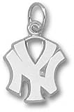 New York Yankees Solid Sterling Silver ''NY'' 1/2'' Pendant