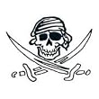 Pirate Skull And Swords Temporary Tattoo 1.5x2