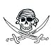 Pirate Skull And Swords Temporary Tattoo 1.5x2
