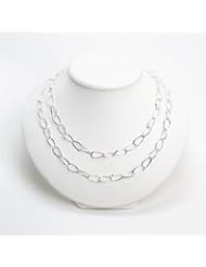 Sterling Silver Fancy Link Necklace - 42 Inch
