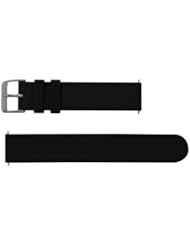 MARATHON Vulcanized Rubber Replacement Watch Band in Black 18mm Two Piece Construction, WW005018BK