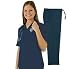 Women's Scrub Set Medical Scrub Top and Pant (Dark Navy, S)