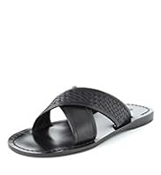 Collezione Leather Weaved Mule Slippers
