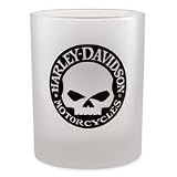 Harley-Davidson® Skull Double Old Fashioned Glasses. Set of four. 14 oz. glass. Satin finish. 99331-08V