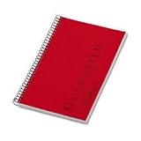 Docket Gold Notebook, Ruby Red Plastic cover, 20#, Perf'd, 100 Sh, 8.5" x 5.5" TOP73505