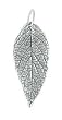 Long Detailed Mint Leaf Pendant in Sterling Silver, #7595