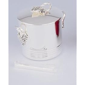GRAPE ICE BUCKET - SILVER GRAPE ICE BUCKET WITH TONGS by Jaf Gifts