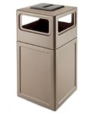 38 gallon Square All Weather Commercial Trash Can with Ashtray