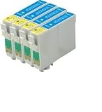 Epson Compatible T0712. 4 x T0712 High Yield (19ml) Compatible Cyan Cartridges. T0712 Ink Cartridges for Epson Stylus D78 D92 D120 DX4000 DX4050 DX4400 DX4450 DX5000 DX5050 DX6000 DX6050 DX7000F DX7400 DX7450 DX8400 DX8450 DX9400P S20 SX100/SX105 SX200 SX205 SX400 SX405 SX600FW Office B40W BX300F BX600FW by King of Flash